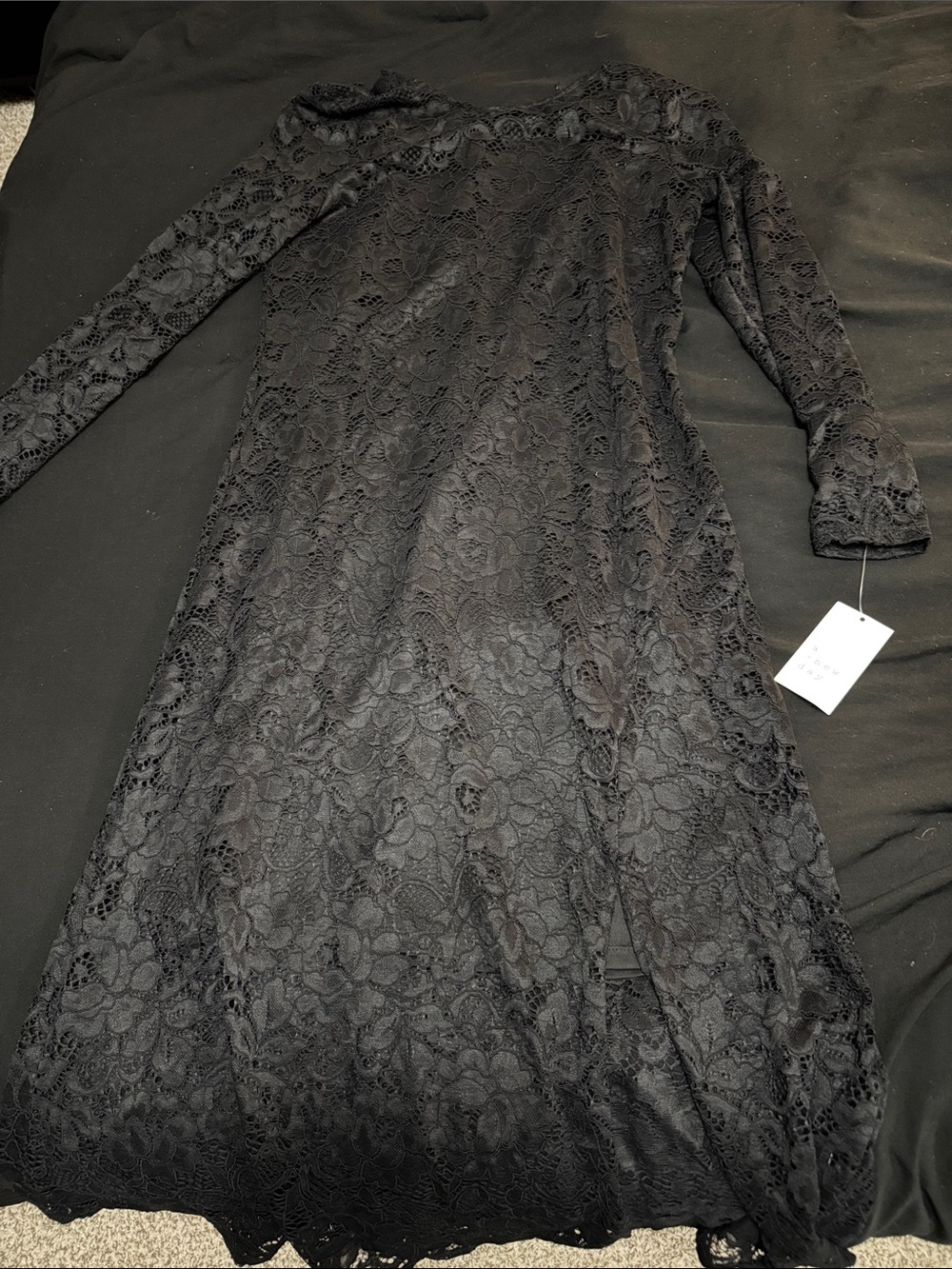 Target Black Lace Long-Sleeve Midi Dress